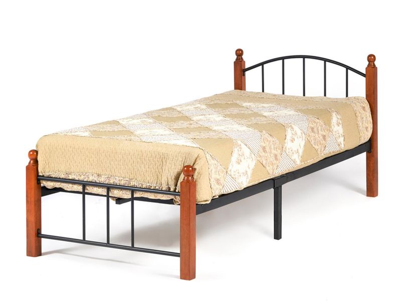 Кровать AT 915 металлический каркас + основание (90 см x 200 см) цвет красный дуб/черный