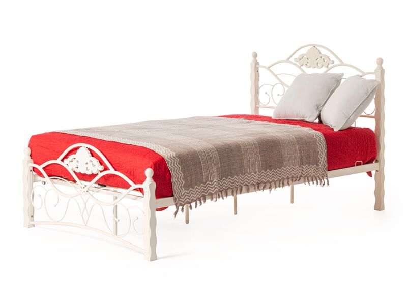 Кровать Canzona основание из деревянных ламелей (120 см x 200 см) цвет белый (butter white)