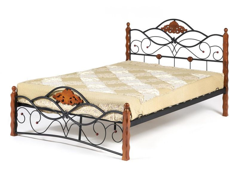Кровать Canzona основание из деревянных ламелей (120 см x 200 см) цвет красный дуб/черный