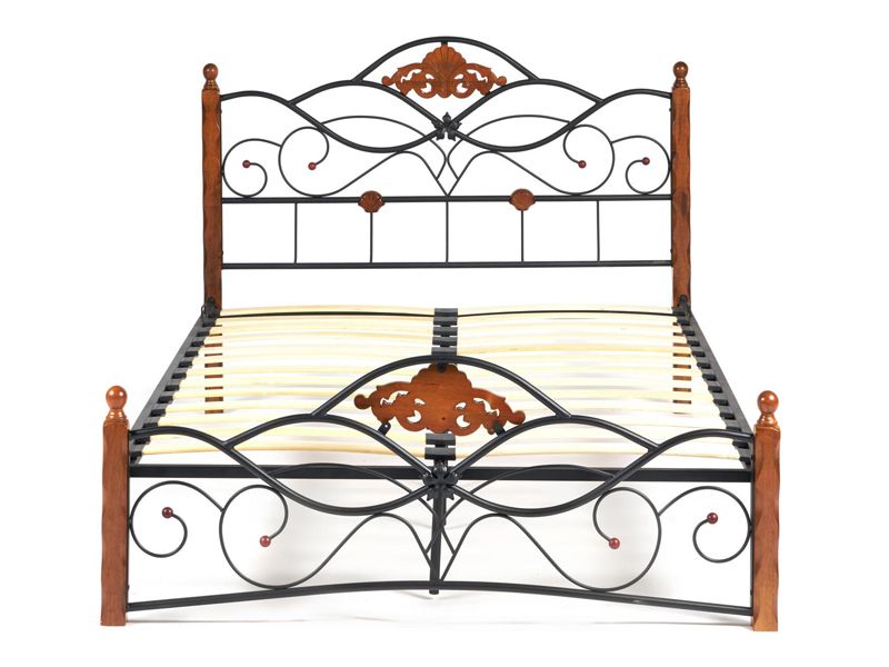 Кровать Canzona основание из деревянных ламелей (120 см x 200 см) цвет красный дуб/черный