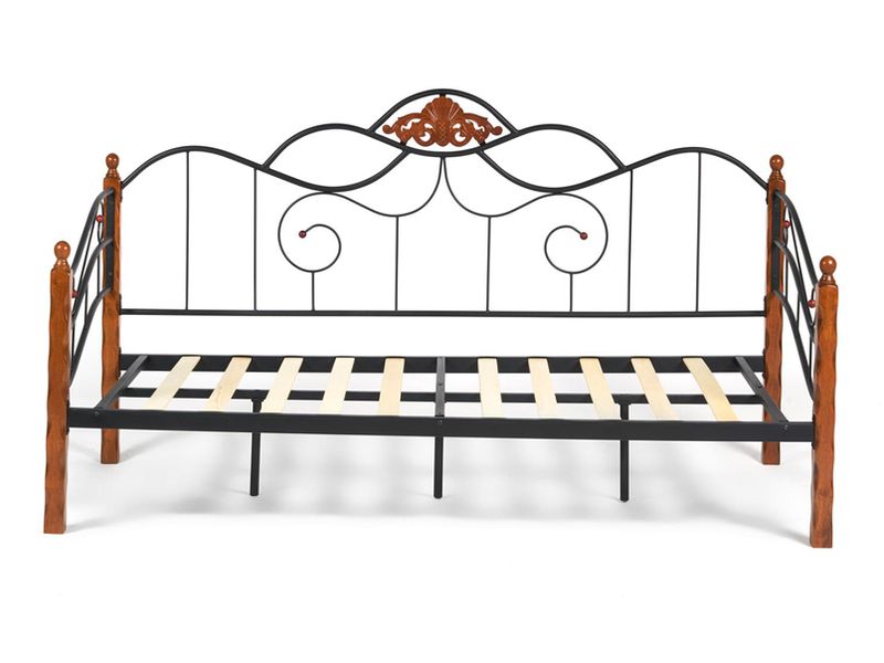 Кровать Canzona основание из деревянных ламелей (90 см x 200 см) цвет красный дуб/черный
