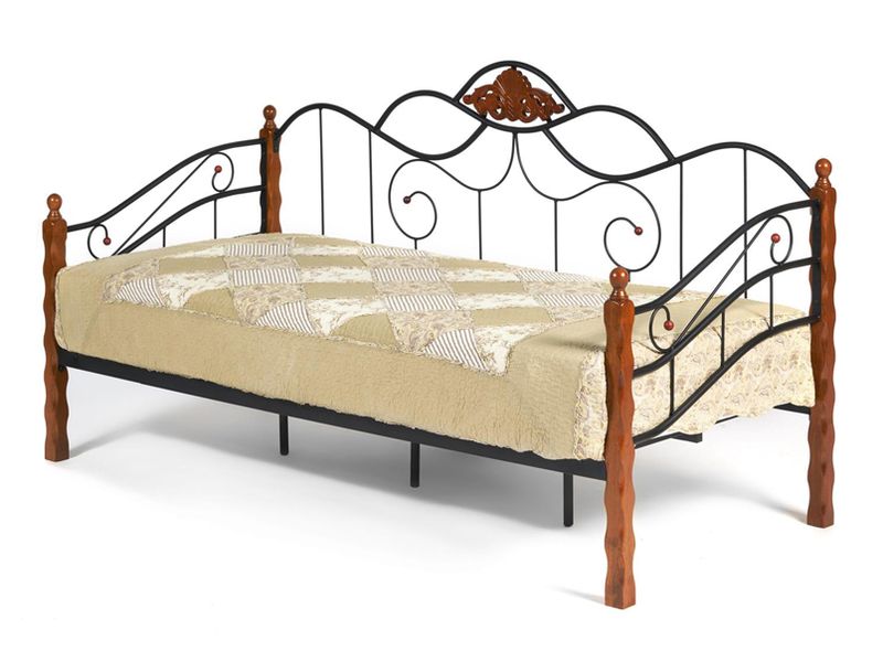 Кровать Canzona основание из деревянных ламелей (90 см x 200 см) цвет красный дуб/черный