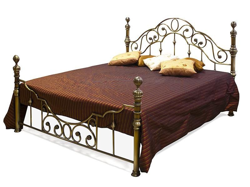 Кровать двуспальная 9603 Виктория основание из деревянных ламелей (180 см x 200 см) цвет античная медь