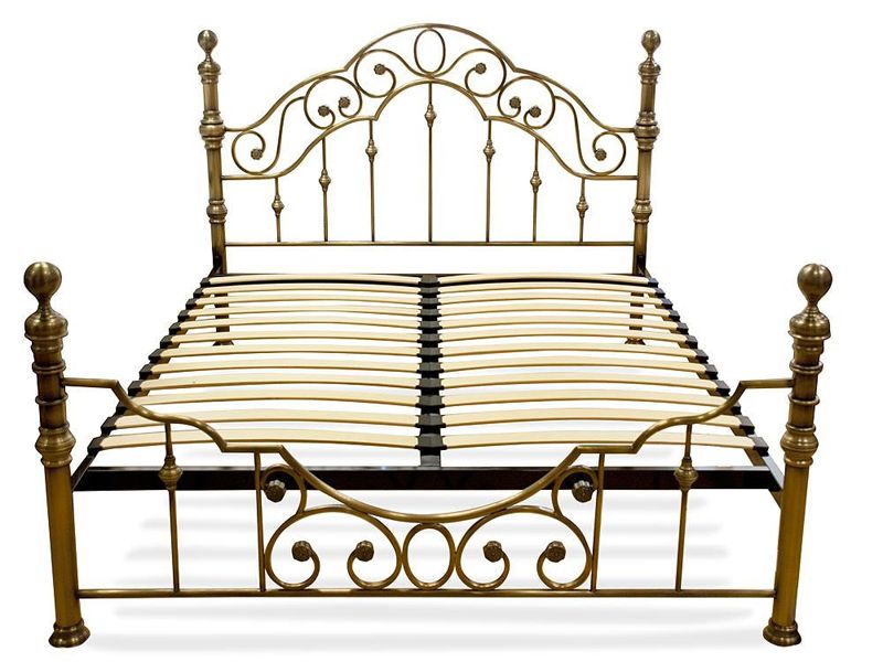 Кровать двуспальная 9603 Виктория основание из деревянных ламелей (180 см x 200 см) цвет античная медь