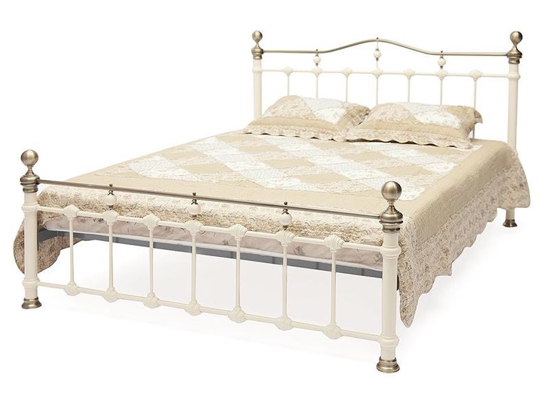 Кровать двуспальная Diana основание из деревянных ламелей (160 см x 200 см) цвет античный белый