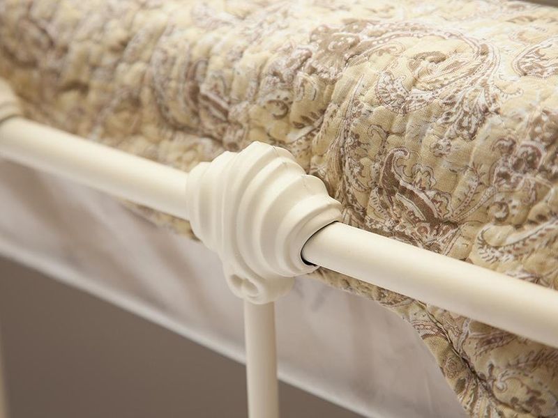 Кровать двуспальная Diana основание из деревянных ламелей (160 см x 200 см) цвет античный белый