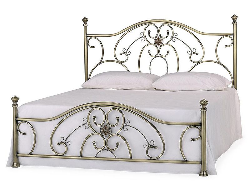 Кровать двуспальная Элизабет основание из деревянных ламелей (140 см x 200 см) цвет античная медь