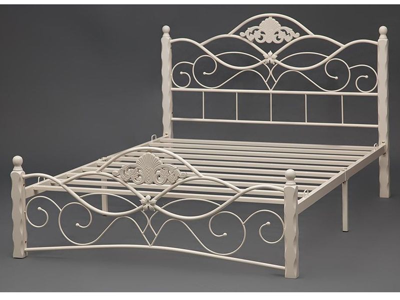 Кровать кованая Canzona металлическое основание (120 см x 200 см) цвет белый
