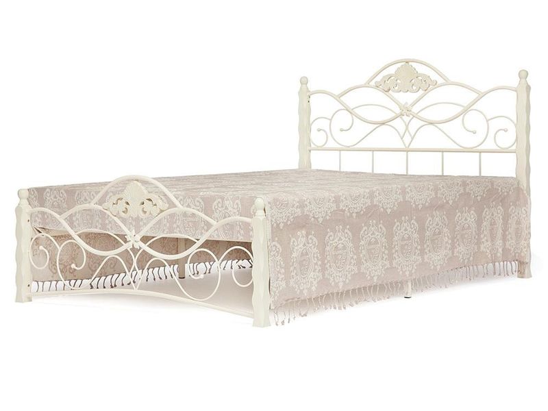 Кровать кованая Canzona металлическое основание (140 см x 200 см) цвет белый