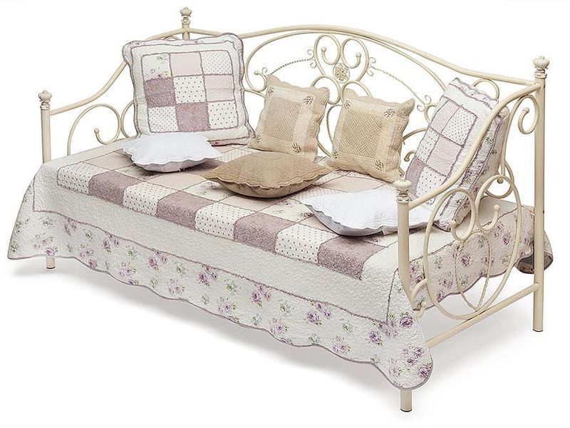 Кровать-кушетка Jane основание из деревянных ламелей (90см x 200см) цвет античный белый