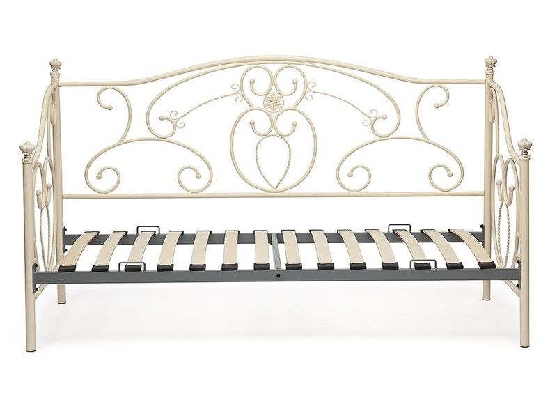 Кровать-кушетка Jane основание из деревянных ламелей (90см x 200см) цвет античный белый