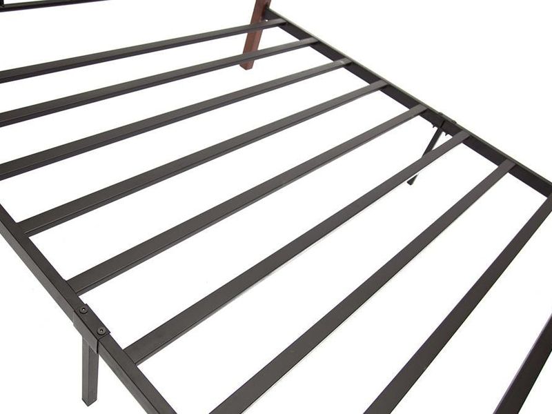 Кровать Соната металлическое основание (90 см x 200 см) цвет красный дуб/черный