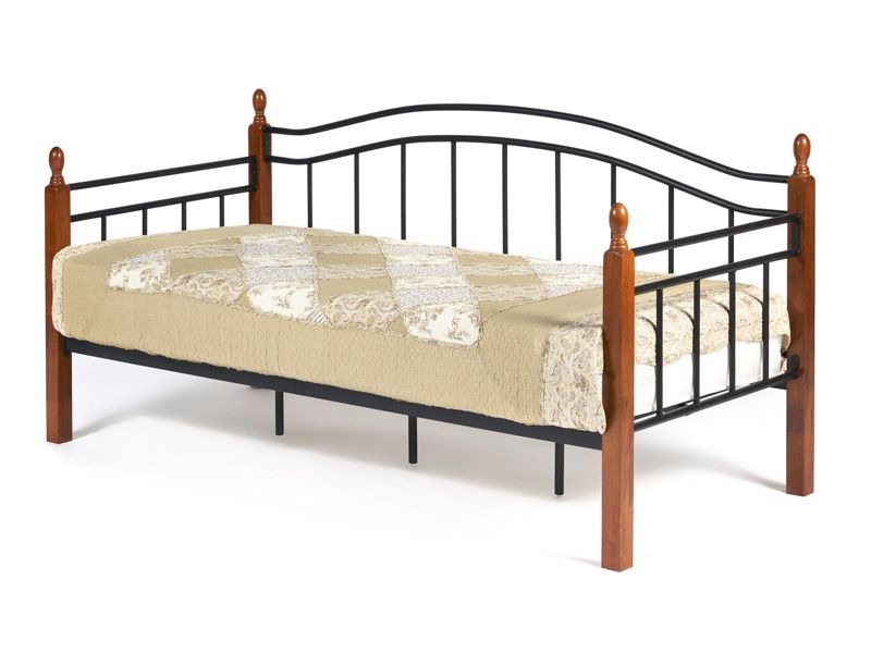 Кровать Landler основание из деревянных ламелей (90 см x 200 см) цвет красный дуб/черный