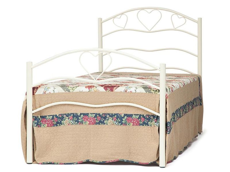 Кровать односпальная Roxie + основание (90 см x 200 см) цвет белый