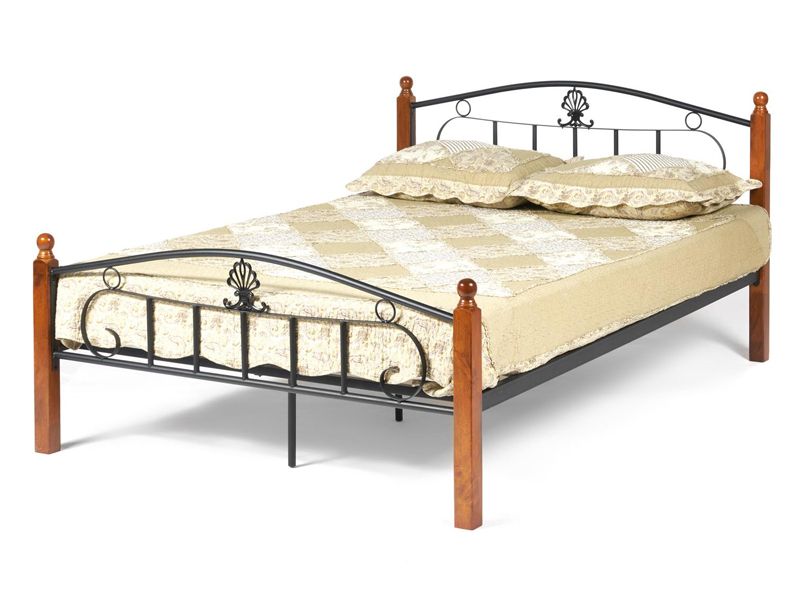 Кровать Rumba AT 203 основание из деревянных ламелей (120 см x 200 см) цвет красный дуб/черный
