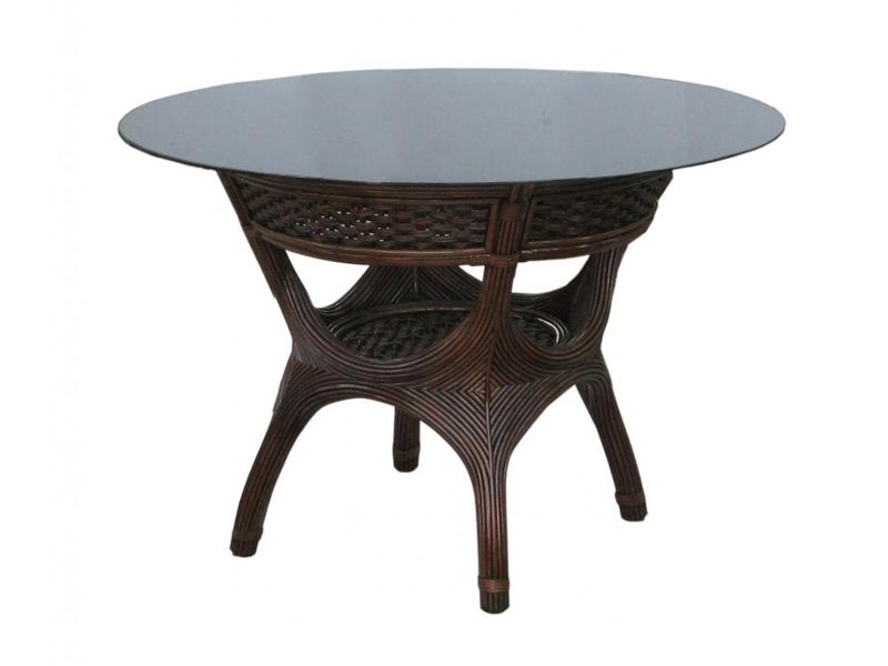 круглый стол из натурального ротанга Casablanca-4 - темно-коричневый