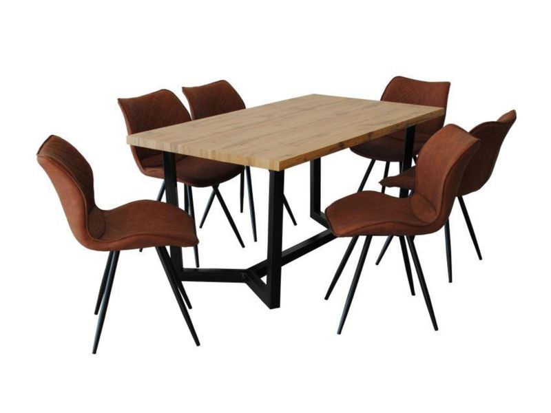 обеденный комплект мебели T314/J257 - цвет черный/коричневый