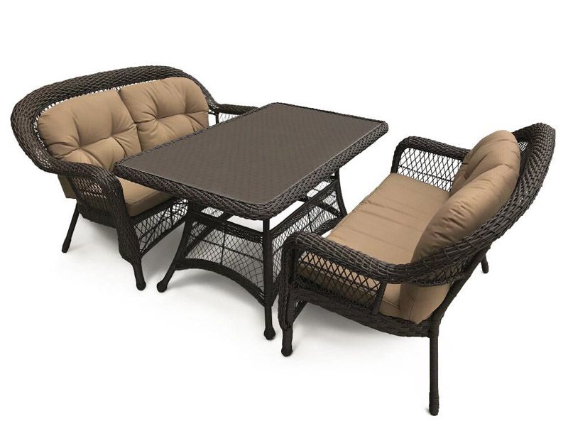 обеденный комплект с диванами TDA130BR/LV520-1Brown/Beige - цвет коричневый