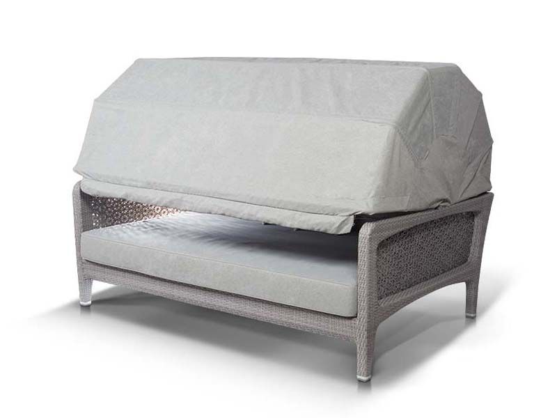плетеная кровать из искусственного ротанга Лабро - светло-серый