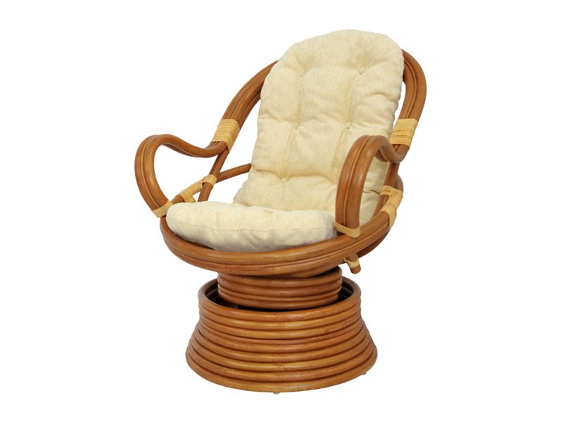 кресло-качалка из натурального ротанга Ellena Matte коньяк матовый