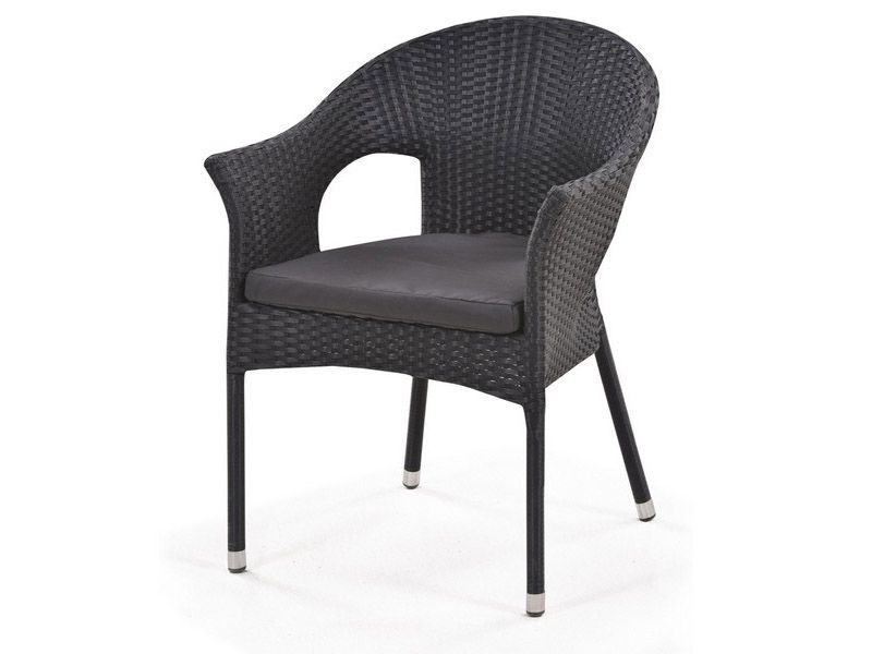 плетеное кресло из искусственного ротанга Y97A цвет Black