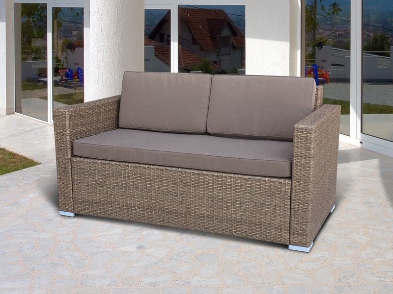 цлетеный диван из искусственного ротанга S52A-W53 Brown