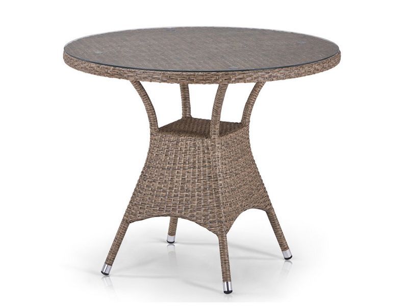 круглый плетеный стол T197AT-W56 Light-brown