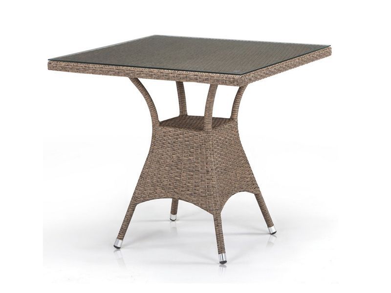 квадратный плетеный стол T197BT-W56 80x80см - Light-brown