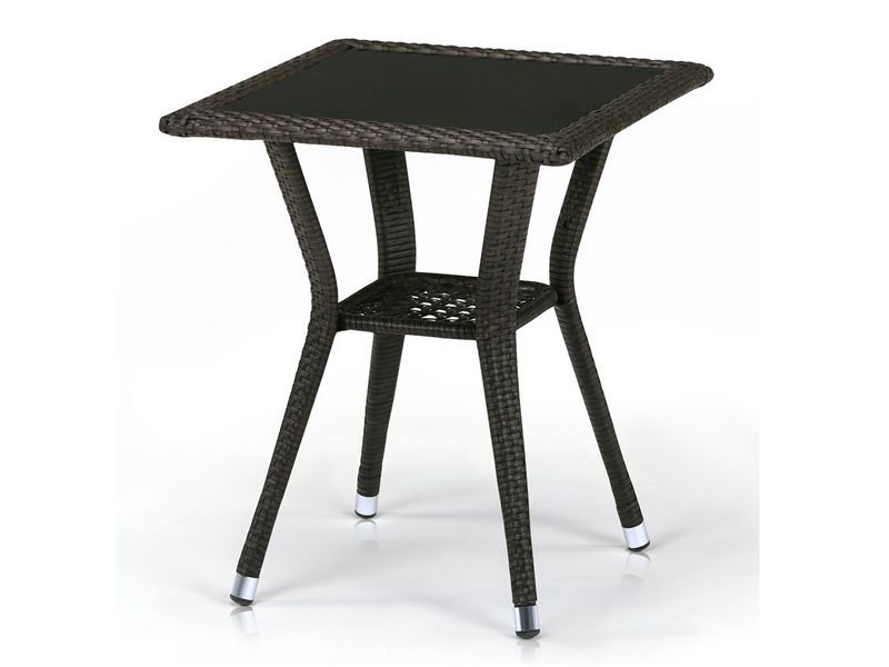 квадратный плетеный стол T25-W53 50x50см Brown