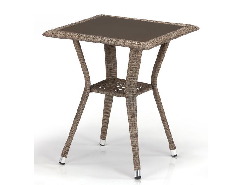 квадратный плетеный стол T25-W56 50x50см Light Brown