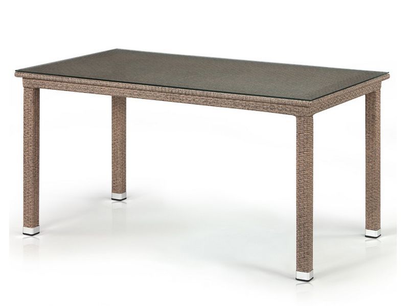 плетеный прямоугольный стол T256B-W56 140x80см цвет Lighte-brown