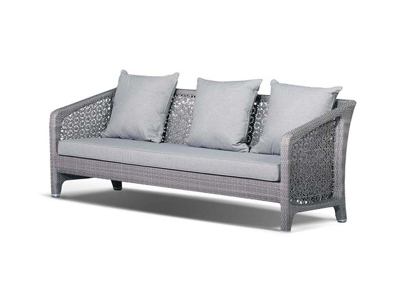трехместный плетеный диван Лабро - светло-серый