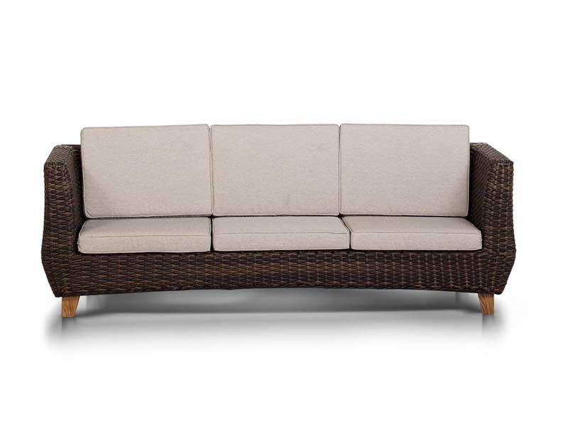 диван из искусственного ротанга Нола - светло-коричневый