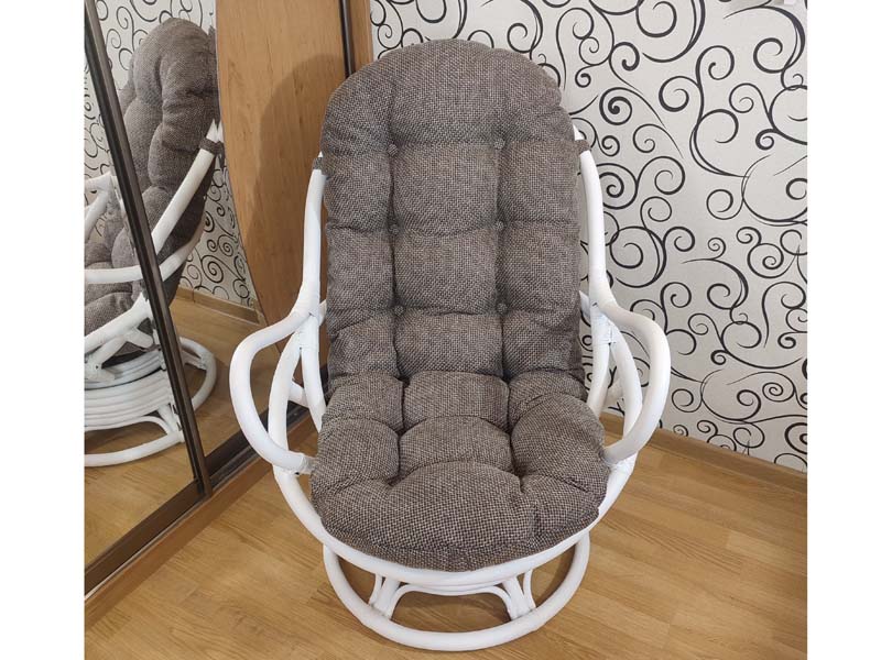 Подушка для кресла-качалки из ротанга коричневая рогожка скандинавия
