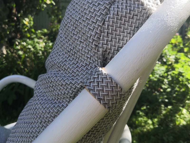Подушка для кресла-качалки из ротанга серая рогожка скандинавия