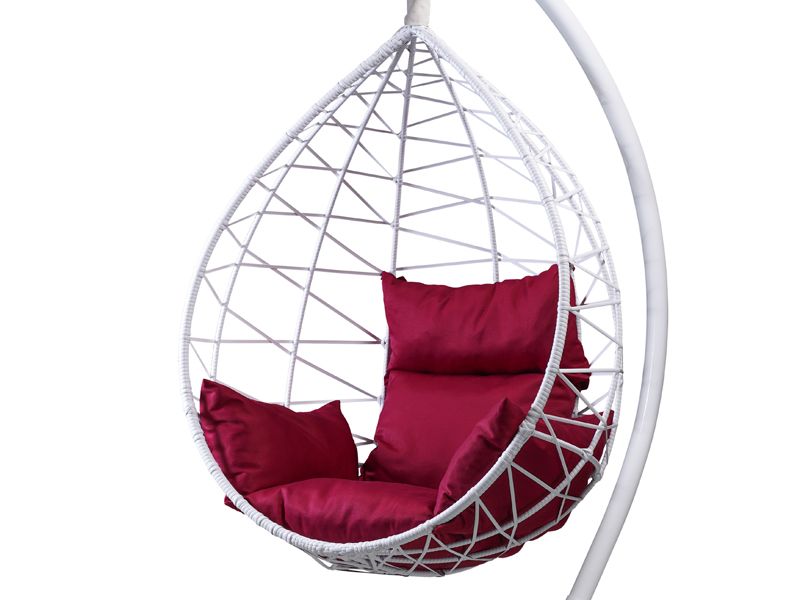 подушка для подвесного кресла со спинкой и подлокотниками цвет бордовый