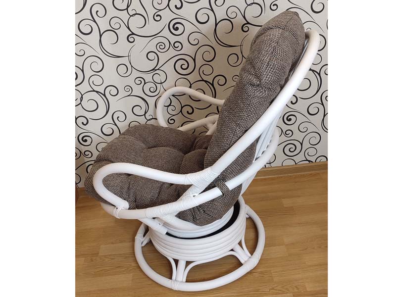 Подушка для кресла-качалки из ротанга коричневая рогожка скандинавия