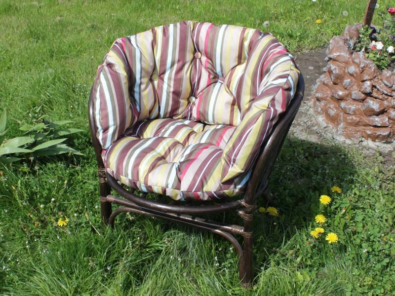 Подушки для кресла Багама / Ткань Oxford 600D PU непромокаемая / Бежевая полоса