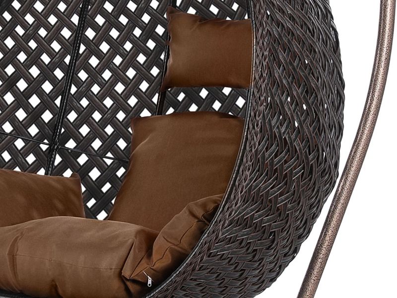 подвесное плетеное кресло из искусственного ротанга AFM-250В-XL - цвет коричневый