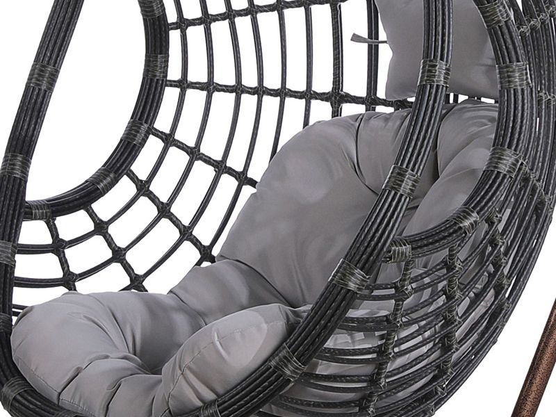 подвесное плетеное кресло из искусственного ротанга AFM-300С - цвет серый