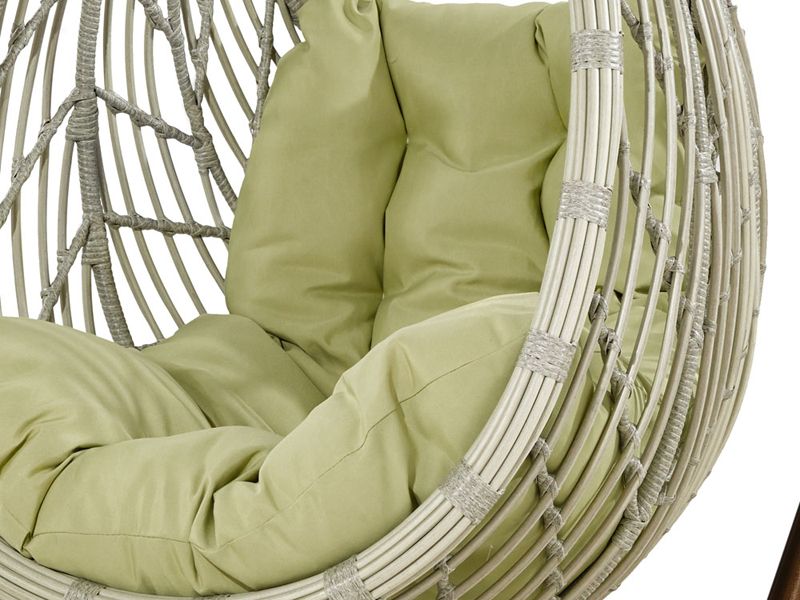 подвесное плетеное кресло из искусственного ротанга N886-W71 - цвет светло-бежевый
