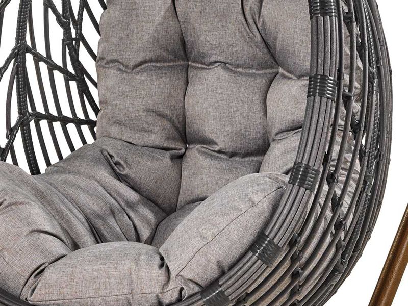 подвесное плетеное кресло из искусственного ротанга N886-W72 - цвет серый