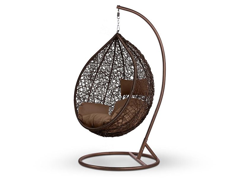 подвесное плетеное кресло из искусственного ротанга AFM-168A-XL - цвет коричневый