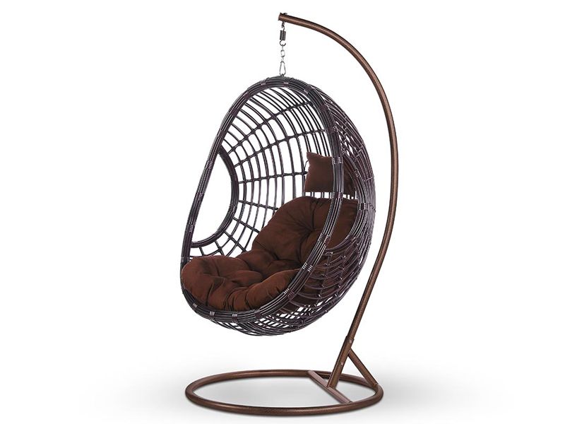 подвесное плетеное кресло из искусственного ротанга AFM-300A - цвет коричневый