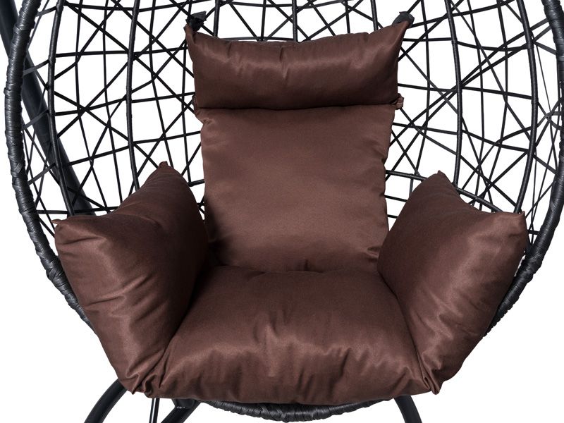 подвесное кресло Alicante - цвет черный с коричневой подушкой