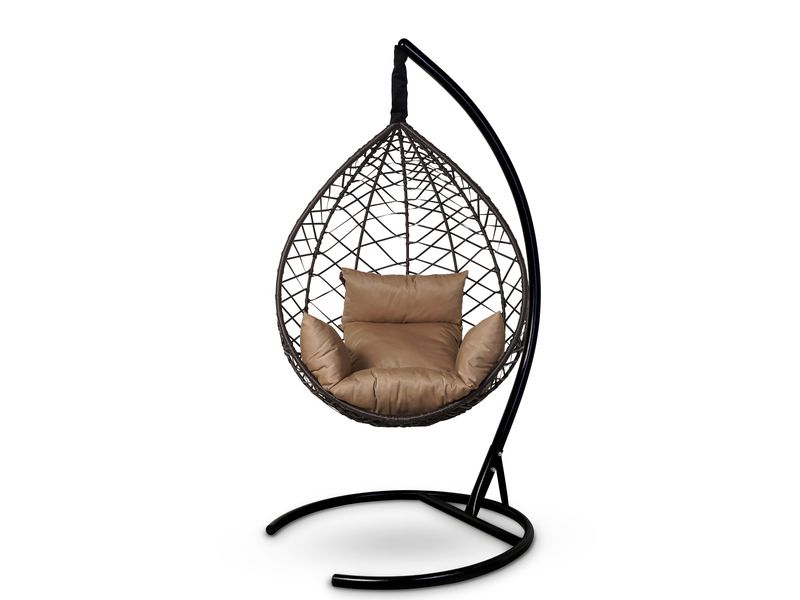 подвесное кресло Alicante цвет коричневый с бежевой подушкой