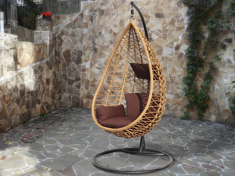 подвесное кресло Aura - цвет плетения натуральный под дерево