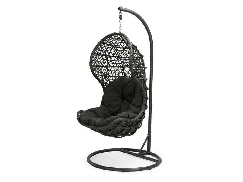 подвесное кресло Cand Black - цвет черный с тёмной подушкой