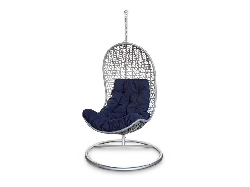 подвесное кресло KVIMOL KM 1011 - цвет светло-серый/синий