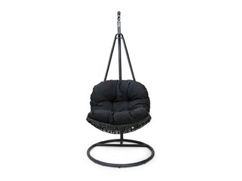 подвесное кресло Leaf Black - цвет черный с черной подушкой